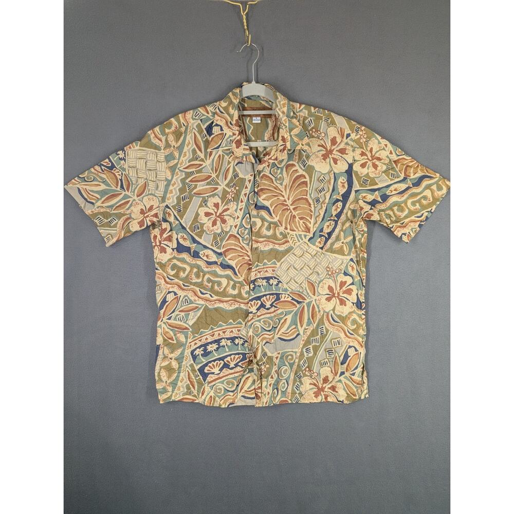 Island Traditions Hawaii Aloha Shirt Large Floral Cotton Made Hawaii USA